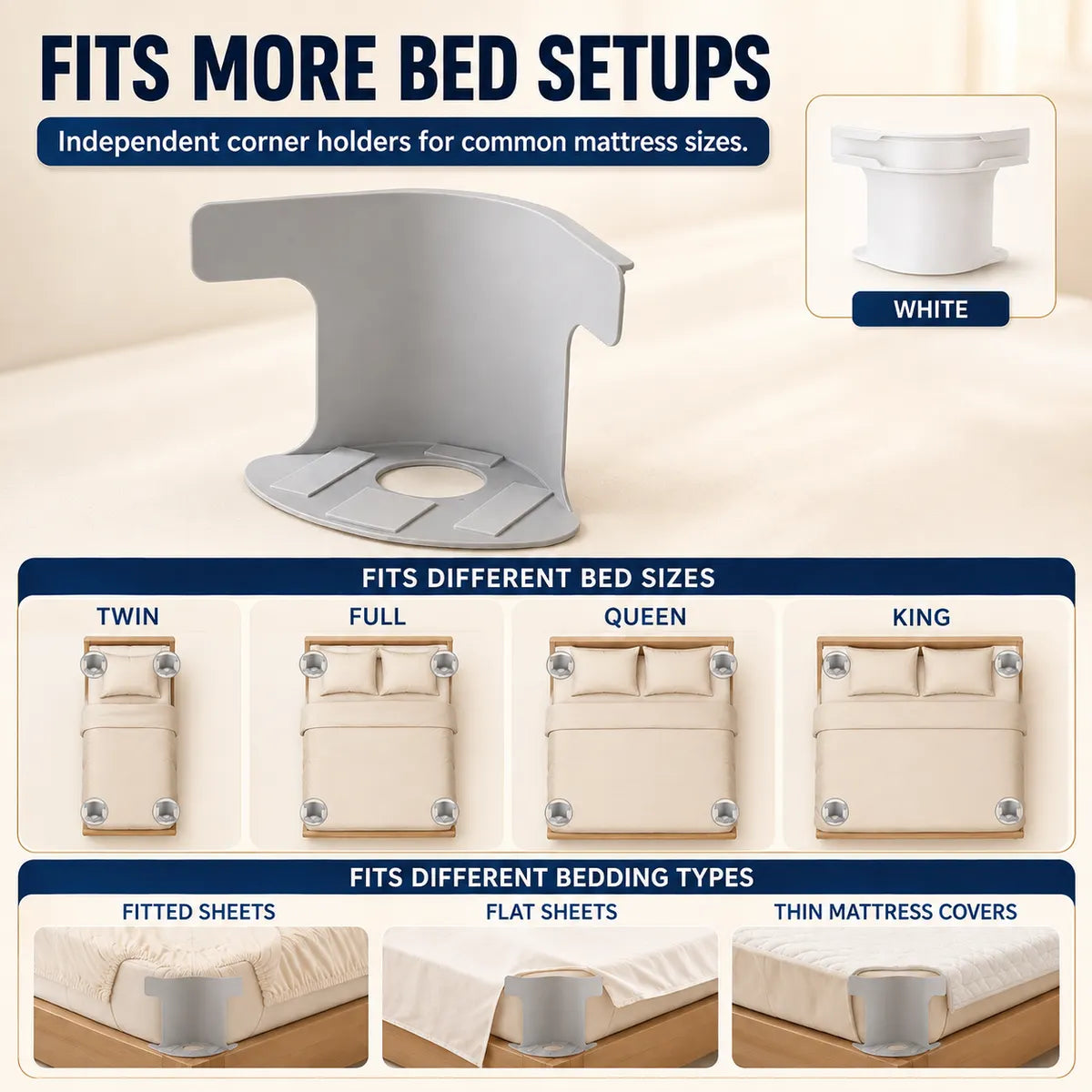 🛏️ No-Slip Bed Sheet Holders | Invisible 4 Corner Fasteners Keep Your Sheets Perfectly in Place