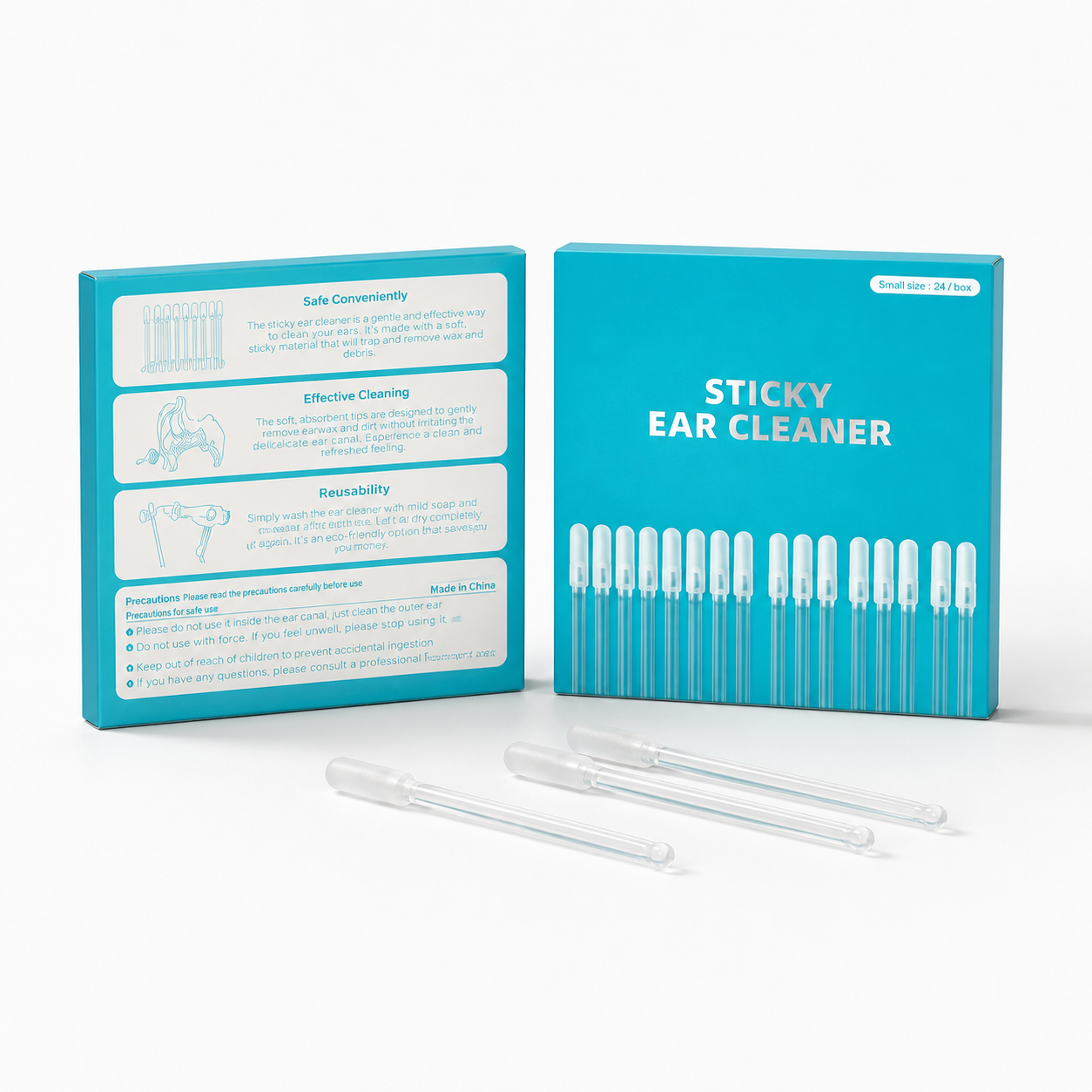 Reusable Sticky Ear Cleaning Sticks (24-Pack)