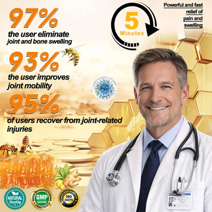 🎁🎁Official Shop:Rolimey® Bee Venom Pain Relief Bone Healing Cream 👨‍⚕️(Reduction of joint swelling, pain, stiffness, redness, heat, muscle soreness and joint fatigue)