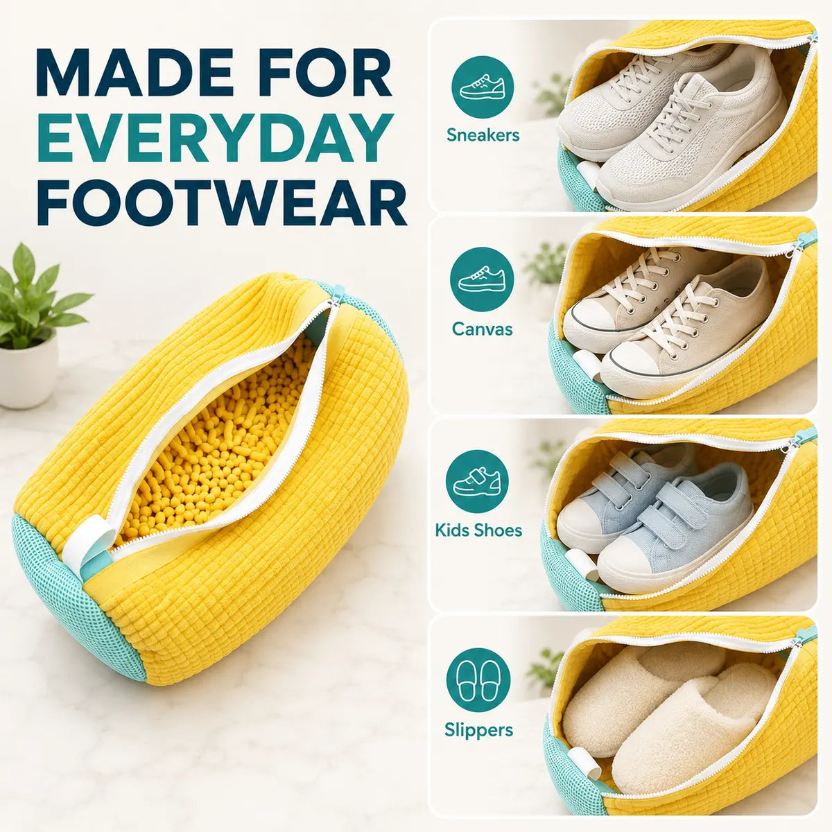 🎁Shoe Washing Machine Bag Laundry Shoe Bag for Washer and Dryer Reusable 2pc Shoe Cleaning Bags for Sneakers 360° Deep Cleaning Machine for All Shoes Types With Self-locking Zipper