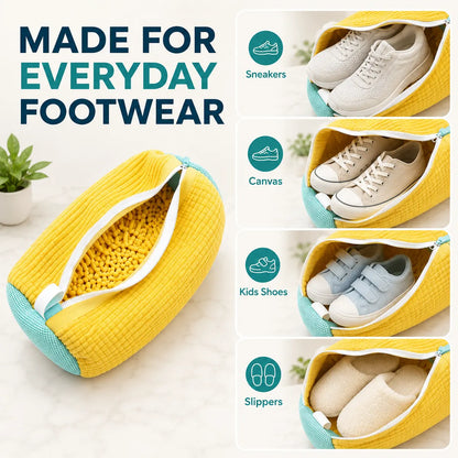 🎁Shoe Washing Machine Bag Laundry Shoe Bag for Washer and Dryer Reusable 2pc Shoe Cleaning Bags for Sneakers 360° Deep Cleaning Machine for All Shoes Types With Self-locking Zipper