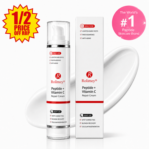 🎁Rolimey®  Peptide + Vitamin C Repair Cream | 2026 New Peptide + Vitamin C Repair Cream for Fine Lines, Uneven Skin Tone, Enlarged Pores & Deep Hydration for All Skin Types