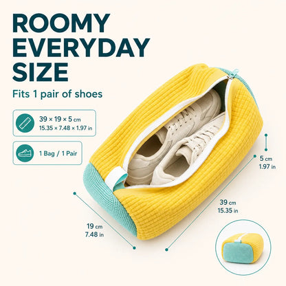 🎁Shoe Washing Machine Bag Laundry Shoe Bag for Washer and Dryer Reusable 2pc Shoe Cleaning Bags for Sneakers 360° Deep Cleaning Machine for All Shoes Types With Self-locking Zipper