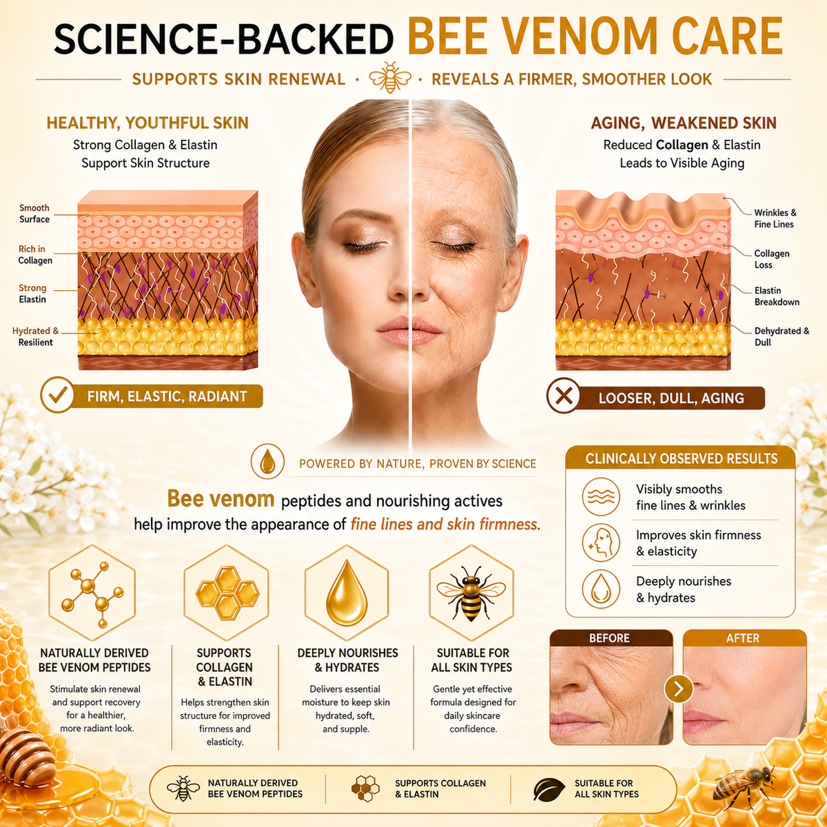 🌙2026 New Rolimey® Bee Venom Advanced Skin Rescue Cream | Botox-Inspired Firming & Smoothing Care for All Skin Types