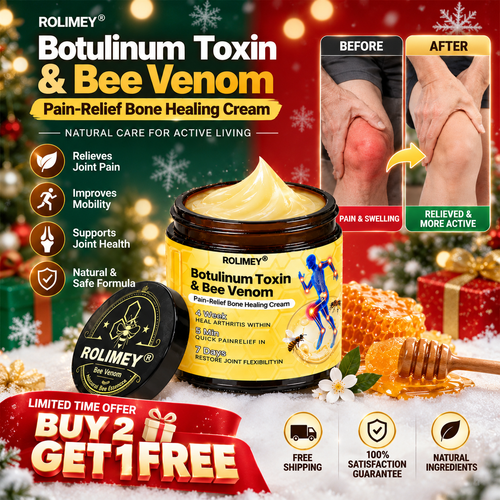 🎁🎁Official Shop:Rolimey® Bee Venom Pain Relief Bone Healing Cream 👨‍⚕️(Reduction of joint swelling, pain, stiffness, redness, heat, muscle soreness and joint fatigue)