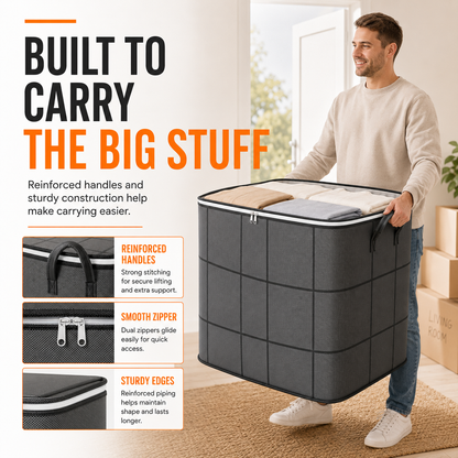 Storage Bag for Clothes & Bedding clutter, blankets, and seasonal clothes in one roomy bag
