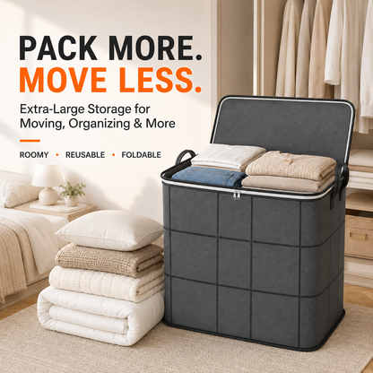 Storage Bag for Clothes & Bedding clutter, blankets, and seasonal clothes in one roomy bag