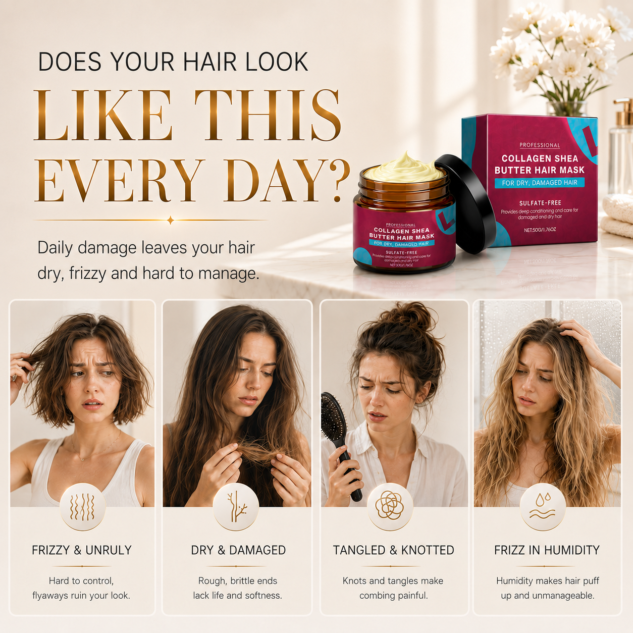💇‍♀️✨Magic Keratin Hair Mask | Salon-Quality Deep Repair Treatment for Silky Smooth & Glossy Hair