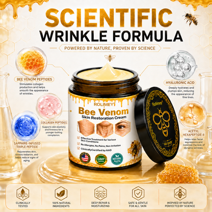 🌙2026 New Rolimey® Bee Venom Advanced Skin Rescue Cream | Botox-Inspired Firming & Smoothing Care for All Skin Types