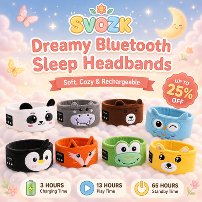 🌙 🎶Cozy Bluetooth 5.0 Sleep Headband 🎧 – Soft Wireless Music Headphones for Kids & Adults, Relax, Sleep & Enjoy Music Anywhere
