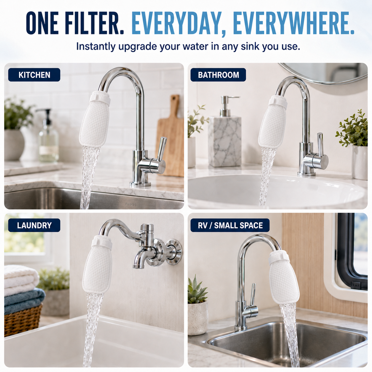 Faucet filter pad for filtering tap water