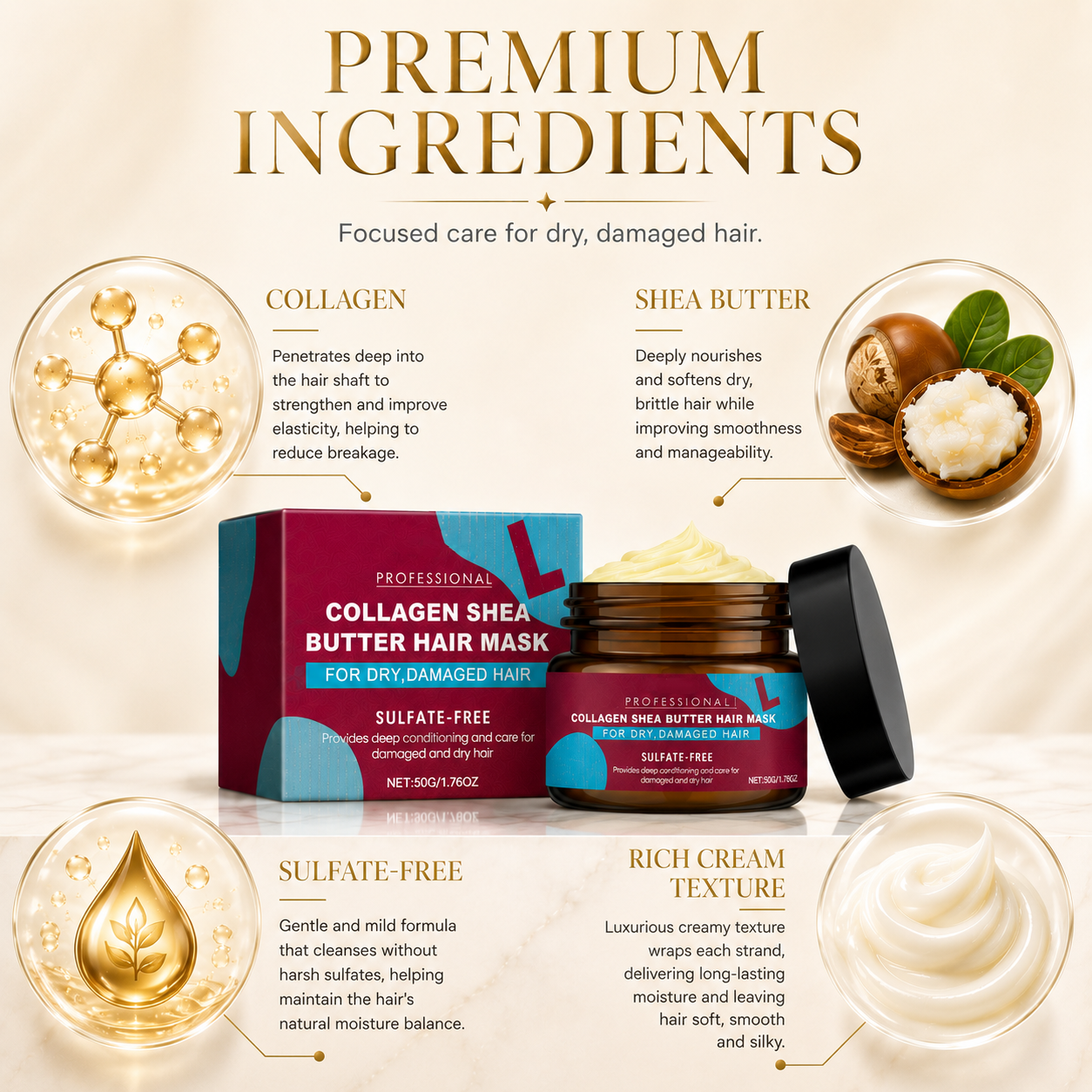 💇‍♀️✨Magic Keratin Hair Mask | Salon-Quality Deep Repair Treatment for Silky Smooth & Glossy Hair