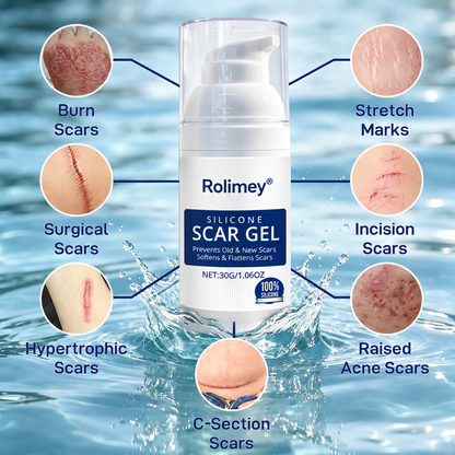 Rolimey® SILICONE SCAR GEL for Healed Skin – Advanced Care for Surgical, C-Section, Acne & Burn Scars