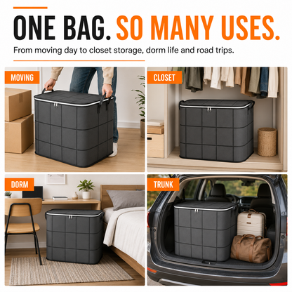 Storage Bag for Clothes & Bedding clutter, blankets, and seasonal clothes in one roomy bag