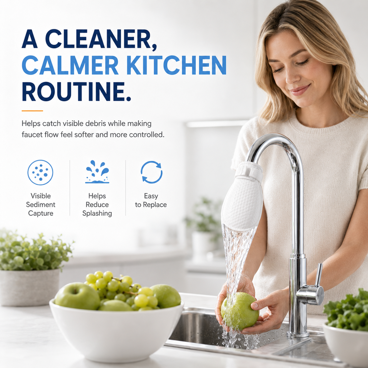 Faucet filter pad for filtering tap water