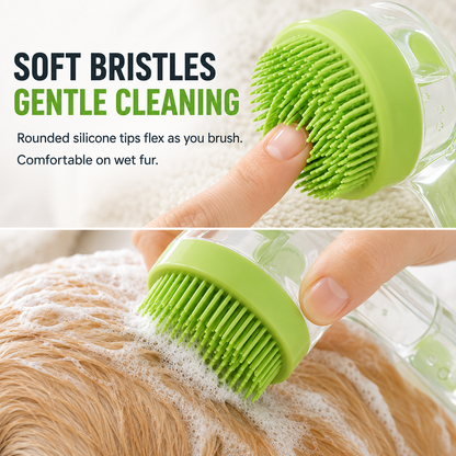 🐶🐱Pet Bath Brush with Shampoo Dispenser | 2-in-1 Dog Grooming Foaming Brush for Easy Bathing & Massage