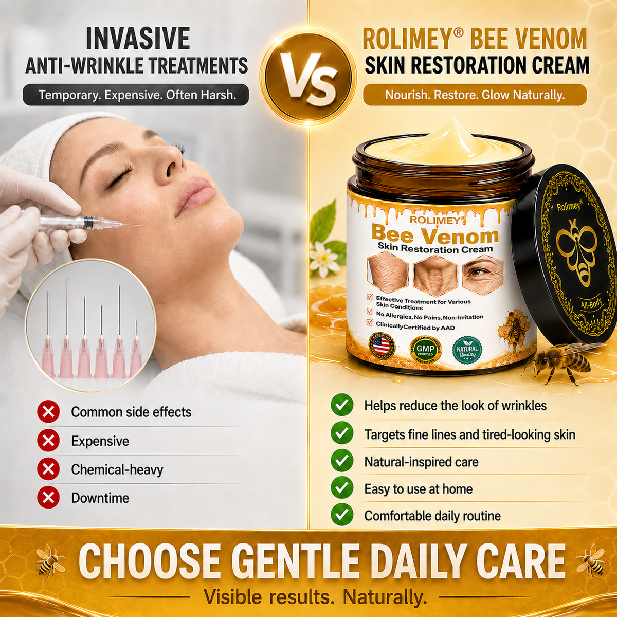 🌙2026 New Rolimey® Bee Venom Advanced Skin Rescue Cream | Botox-Inspired Firming & Smoothing Care for All Skin Types
