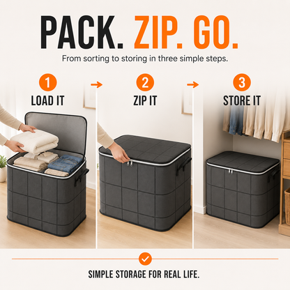 Storage Bag for Clothes & Bedding clutter, blankets, and seasonal clothes in one roomy bag