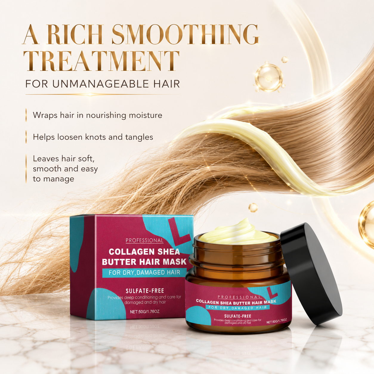 💇‍♀️✨Magic Keratin Hair Mask | Salon-Quality Deep Repair Treatment for Silky Smooth & Glossy Hair