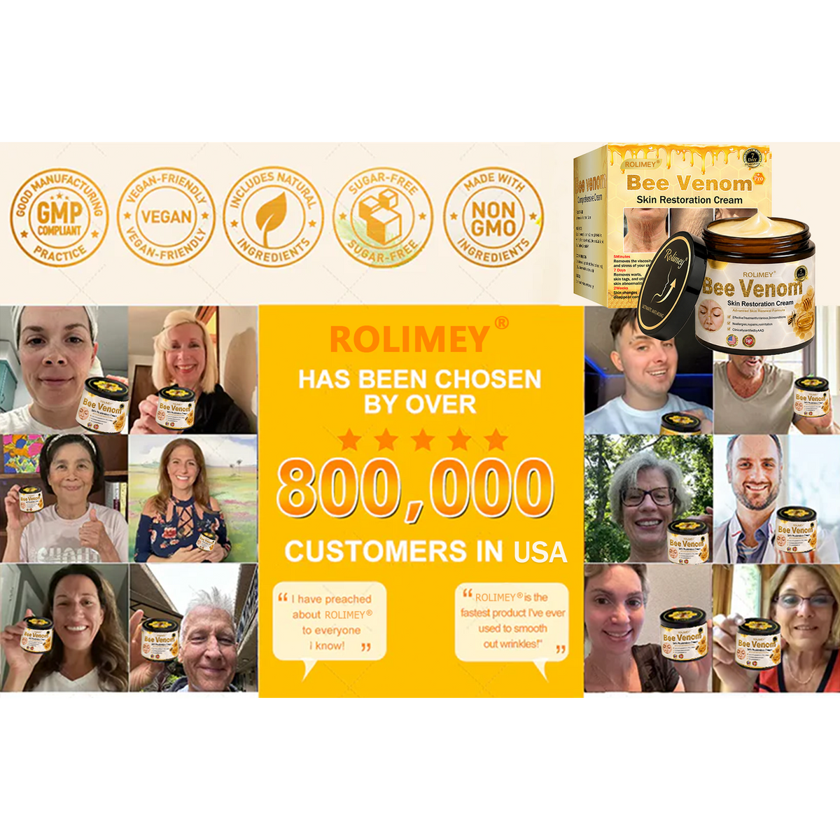 🌟Rolimey® Bee venom Pro Comprehensive Cream —Tightening for Skin Types
