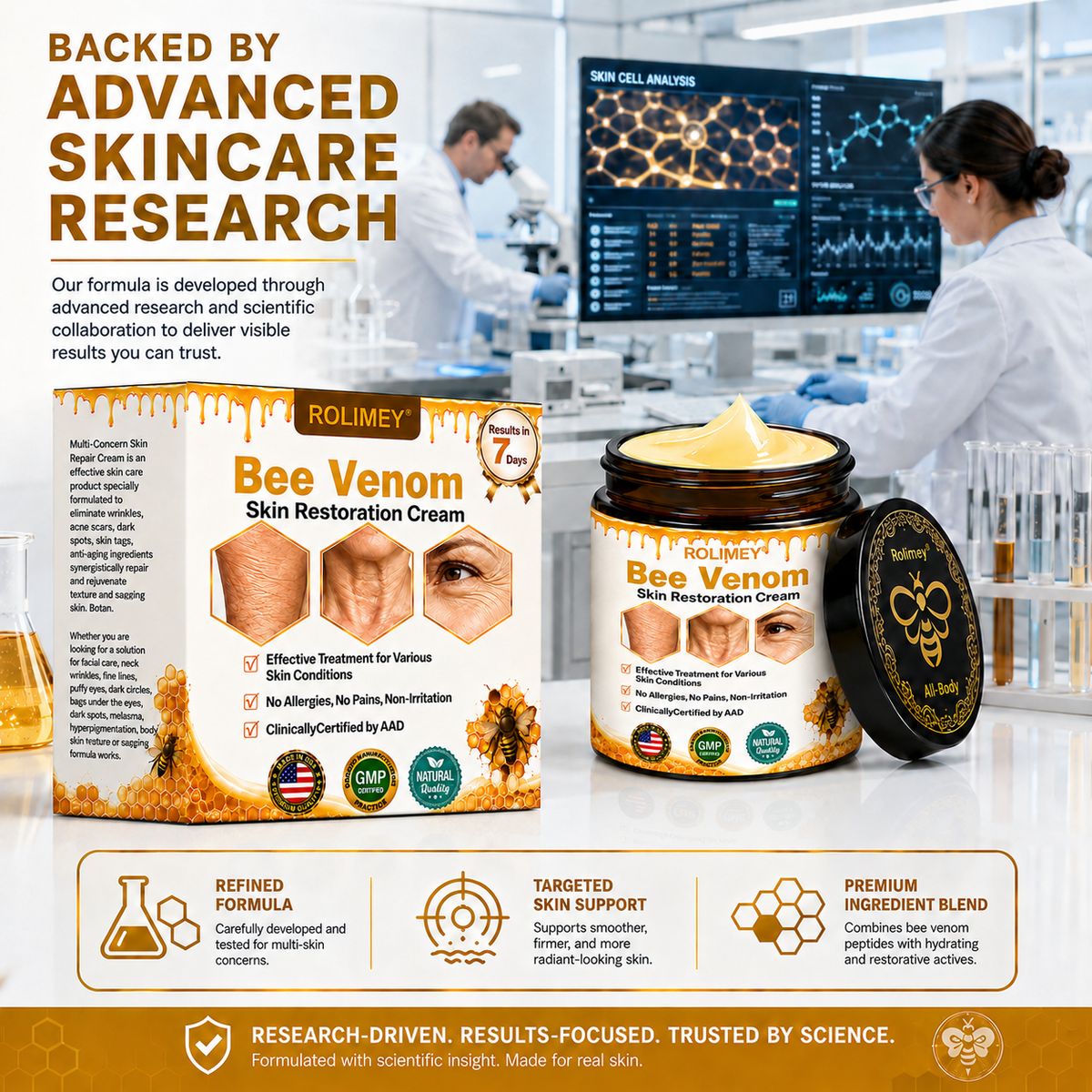 🌙2026 New Rolimey® Bee Venom Advanced Skin Rescue Cream | Botox-Inspired Firming & Smoothing Care for All Skin Types