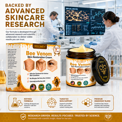 🌙2026 New Rolimey® Bee Venom Advanced Skin Rescue Cream | Botox-Inspired Firming & Smoothing Care for All Skin Types