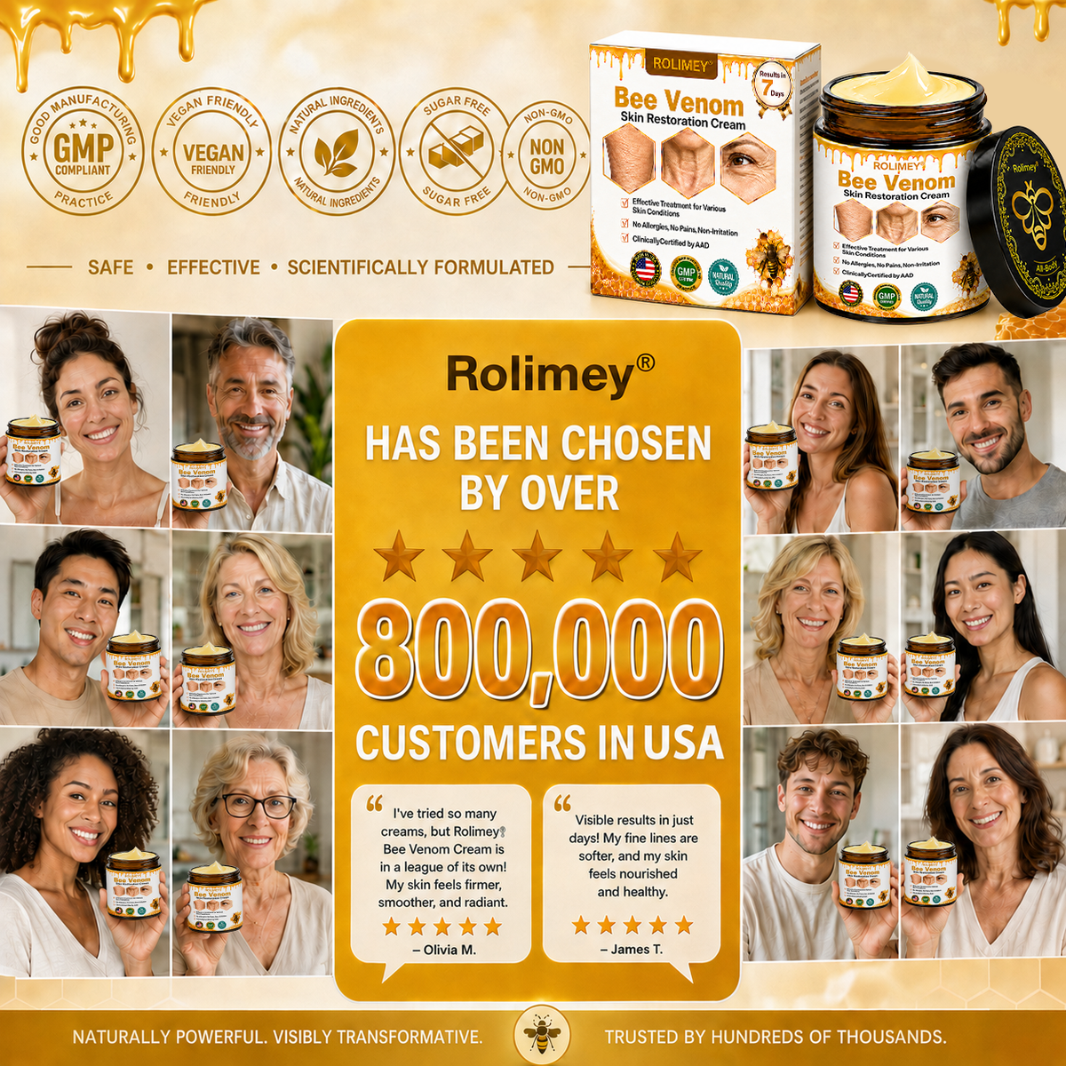 🌙2026 New Rolimey® Bee Venom Advanced Skin Rescue Cream | Botox-Inspired Firming & Smoothing Care for All Skin Types
