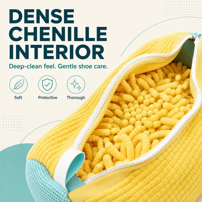 🎁Shoe Washing Machine Bag Laundry Shoe Bag for Washer and Dryer Reusable 2pc Shoe Cleaning Bags for Sneakers 360° Deep Cleaning Machine for All Shoes Types With Self-locking Zipper
