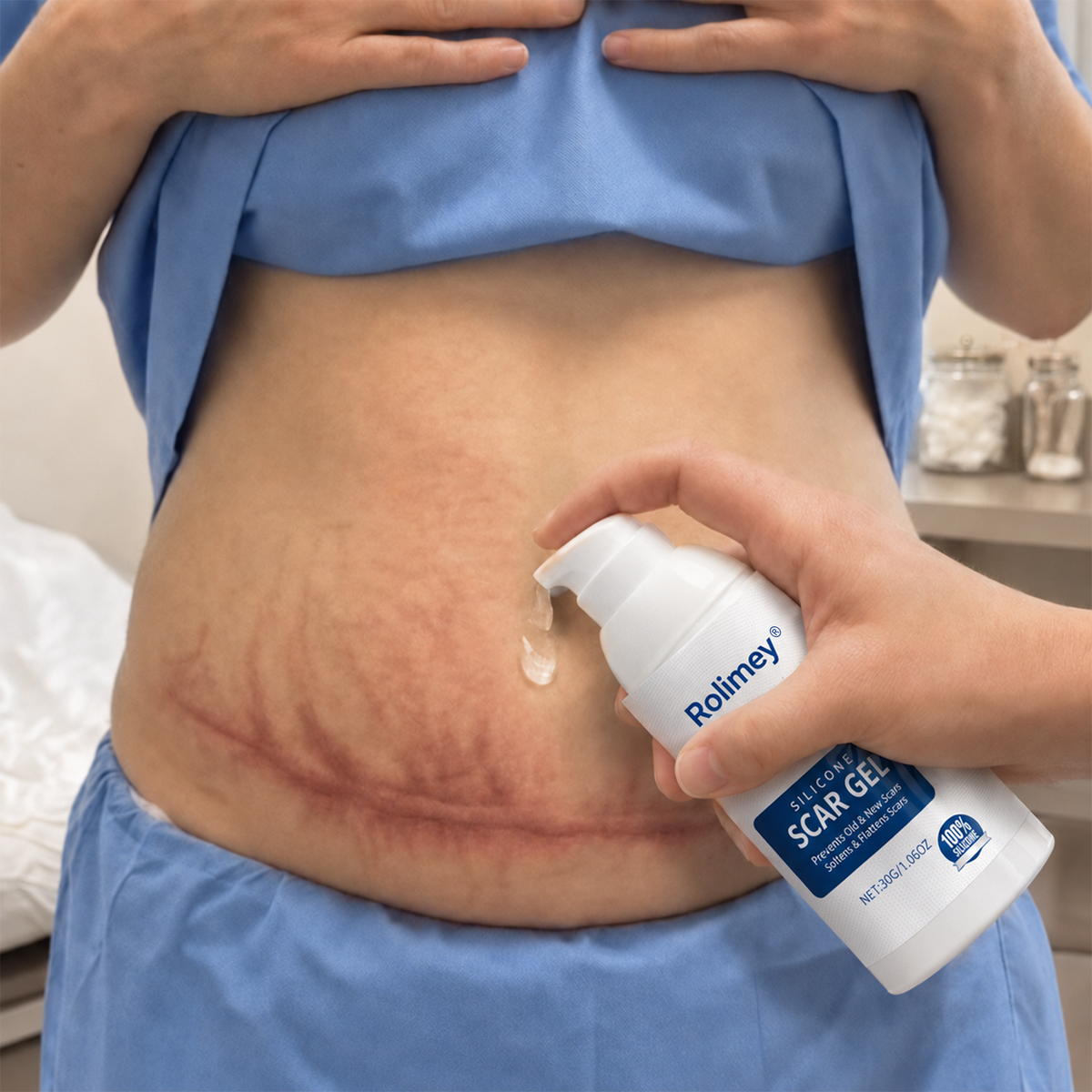 Rolimey® SILICONE SCAR GEL for Healed Skin – Advanced Care for Surgical, C-Section, Acne & Burn Scars