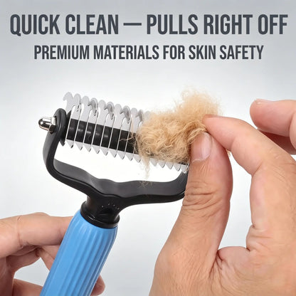 🐱🐶Double-Sided Cat & Dog Deshedding Dematting Comb - Undercoat Rake Grooming Tool, Matted Fur Remover for Long-Haired Pets, Grooming Accessories (Mid-Year Sale, Restock, DFYD, Deals for You Day Summerwins), Deshedding Tool