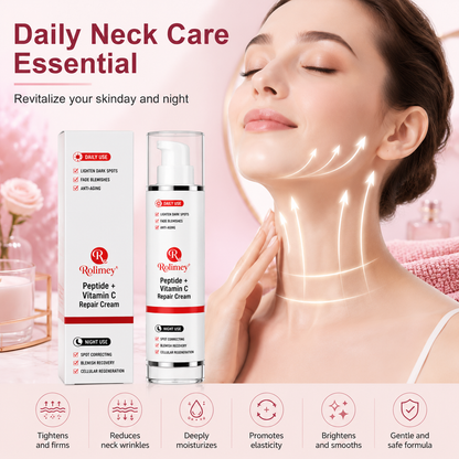 🎁Rolimey®  Peptide + Vitamin C Repair Cream | 2026 New Peptide + Vitamin C Repair Cream for Fine Lines, Uneven Skin Tone, Enlarged Pores & Deep Hydration for All Skin Types
