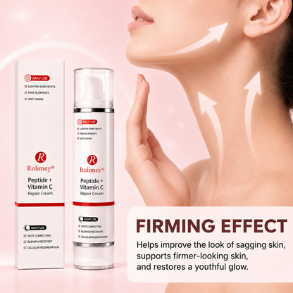 🎁Rolimey®  Peptide + Vitamin C Repair Cream | 2026 New Peptide + Vitamin C Repair Cream for Fine Lines, Uneven Skin Tone, Enlarged Pores & Deep Hydration for All Skin Types