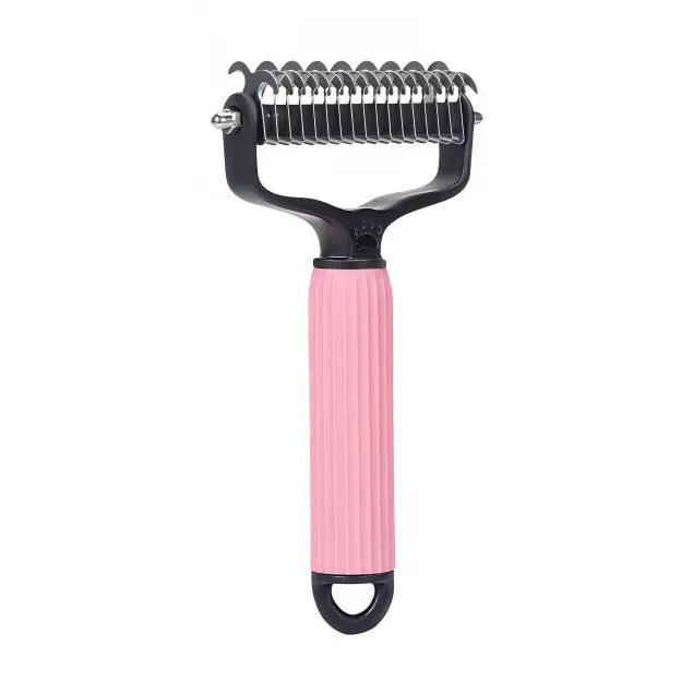 🐱🐶Double-Sided Cat & Dog Deshedding Dematting Comb - Undercoat Rake Grooming Tool, Matted Fur Remover for Long-Haired Pets, Grooming Accessories (Mid-Year Sale, Restock, DFYD, Deals for You Day Summerwins), Deshedding Tool