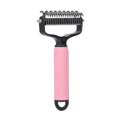 🐱🐶Double-Sided Cat & Dog Deshedding Dematting Comb - Undercoat Rake Grooming Tool, Matted Fur Remover for Long-Haired Pets, Grooming Accessories (Mid-Year Sale, Restock, DFYD, Deals for You Day Summerwins), Deshedding Tool