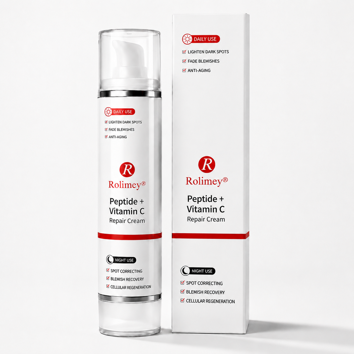 🎁Rolimey®  Peptide + Vitamin C Repair Cream | 2026 New Peptide + Vitamin C Repair Cream for Fine Lines, Uneven Skin Tone, Enlarged Pores & Deep Hydration for All Skin Types