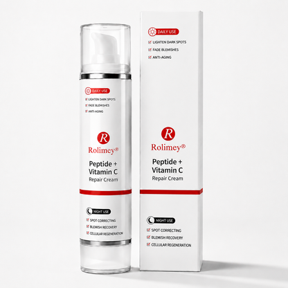 🎁Rolimey®  Peptide + Vitamin C Repair Cream | 2026 New Peptide + Vitamin C Repair Cream for Fine Lines, Uneven Skin Tone, Enlarged Pores & Deep Hydration for All Skin Types