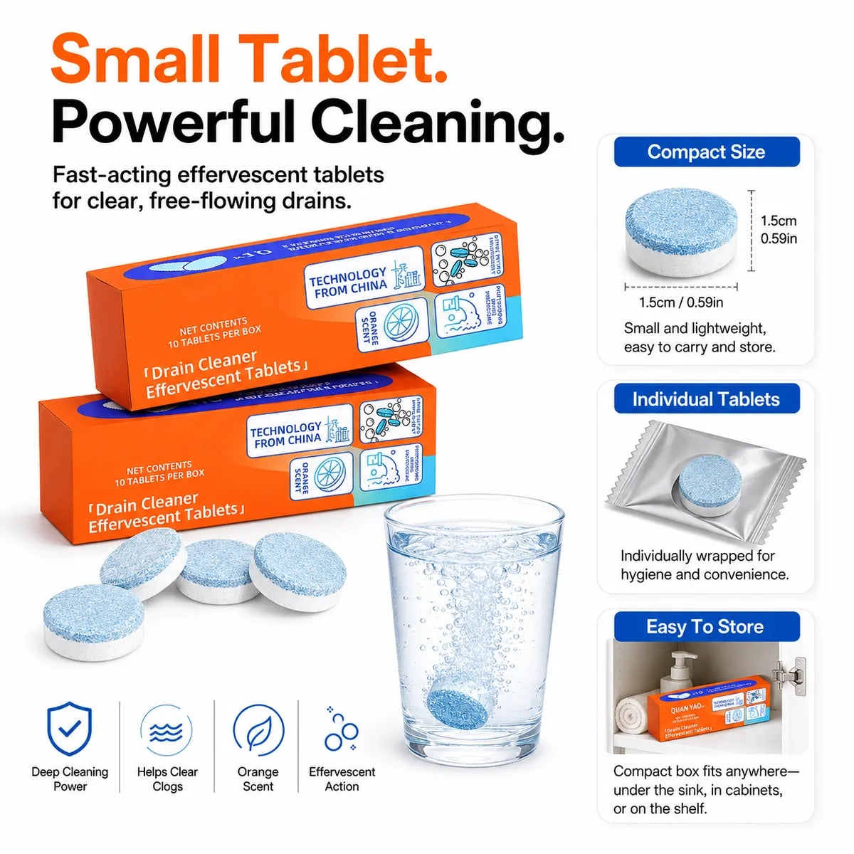 ✨ Foaming Drain Cleaner Powder | Powerful Pipe Clog Remover for Kitchen Sink, Bathroom & Toilet Cleaning