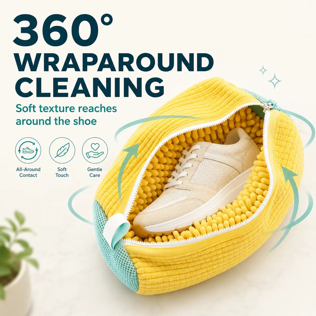 🎁Shoe Washing Machine Bag Laundry Shoe Bag for Washer and Dryer Reusable 2pc Shoe Cleaning Bags for Sneakers 360° Deep Cleaning Machine for All Shoes Types With Self-locking Zipper