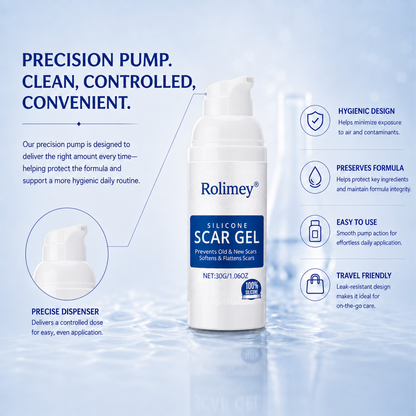 Rolimey® SILICONE SCAR GEL for Healed Skin – Advanced Care for Surgical, C-Section, Acne & Burn Scars