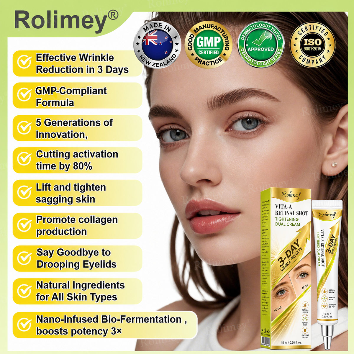 💫Rolimey® Botox & Vita-A Retinol Shot Wrinkle-Lift Tightening cream - Last Day Promotion 70% OFF