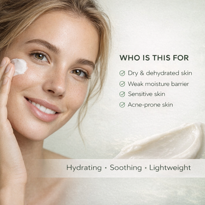 Avirovia® Hydrating Facial Cream with Green Tea & Hyaluronic Acid – Lightweight Daily Moisturizer with Ceramide & Squalane for Dry and Sensitive Skin, 50 ml