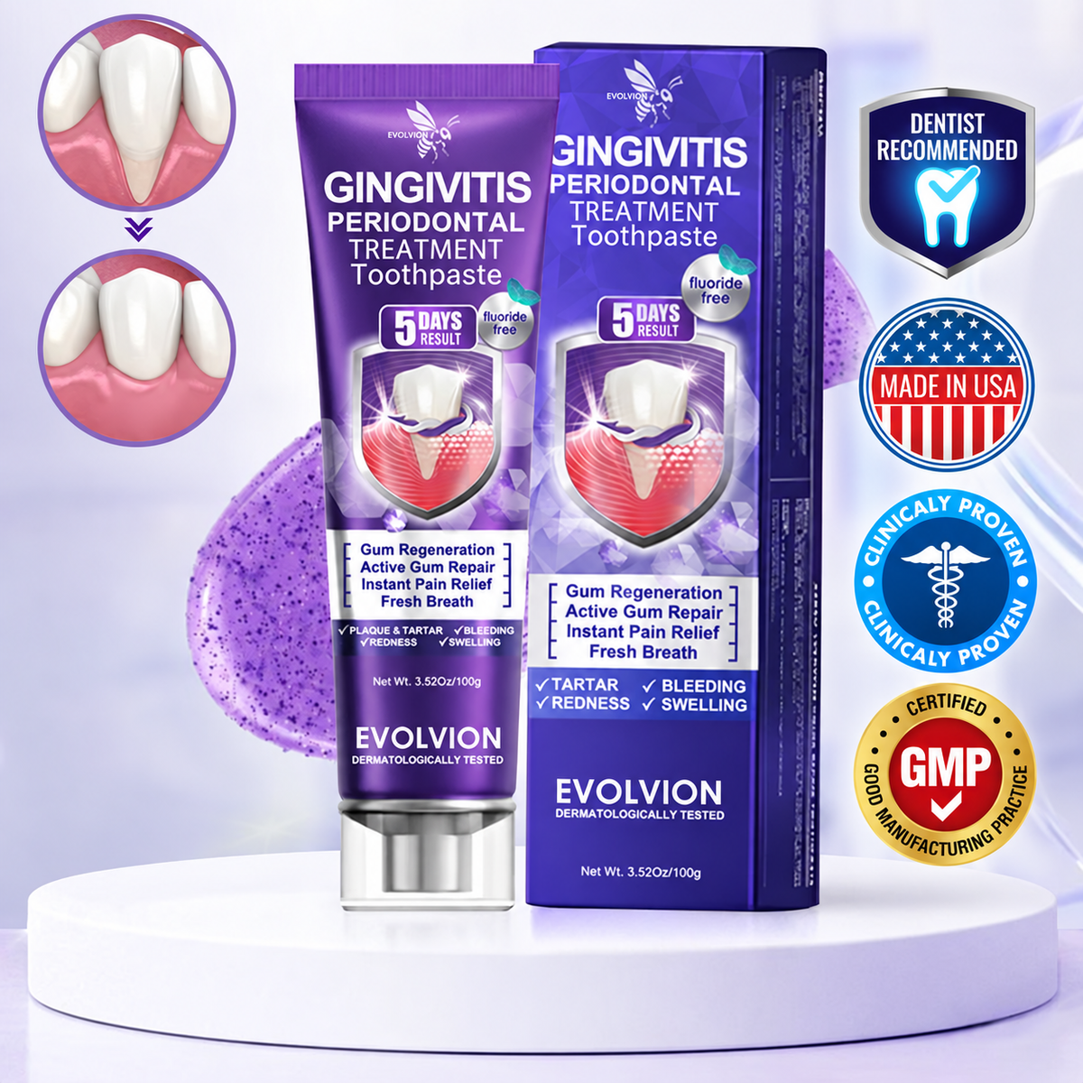 🇺🇸❤️🦷Evolvion® Bee Venom Gingivitis & Periodontitis Treatment Toothpaste🎁