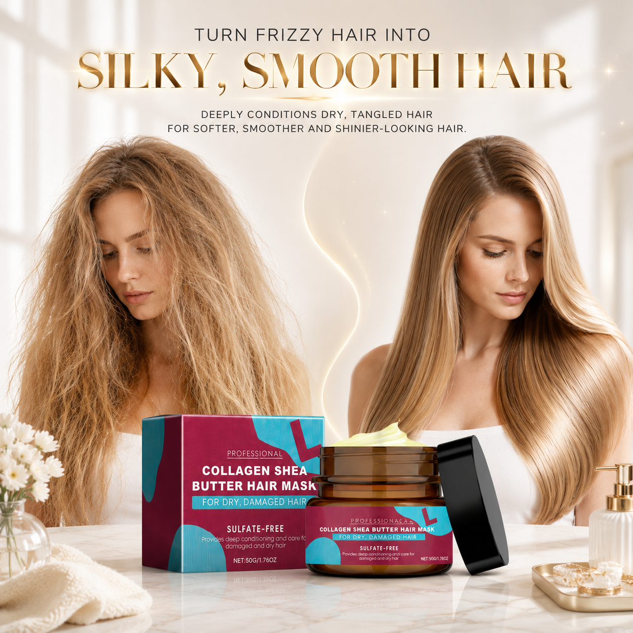 💇‍♀️✨Magic Keratin Hair Mask | Salon-Quality Deep Repair Treatment for Silky Smooth & Glossy Hair